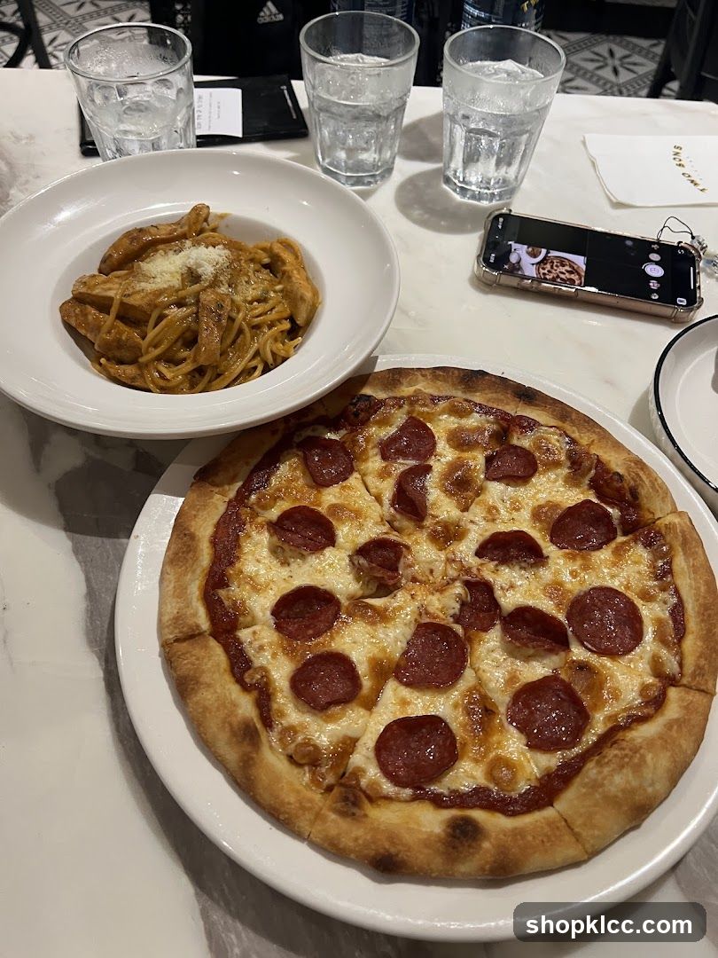 Pepperoni Pizza and Chicken Pasta