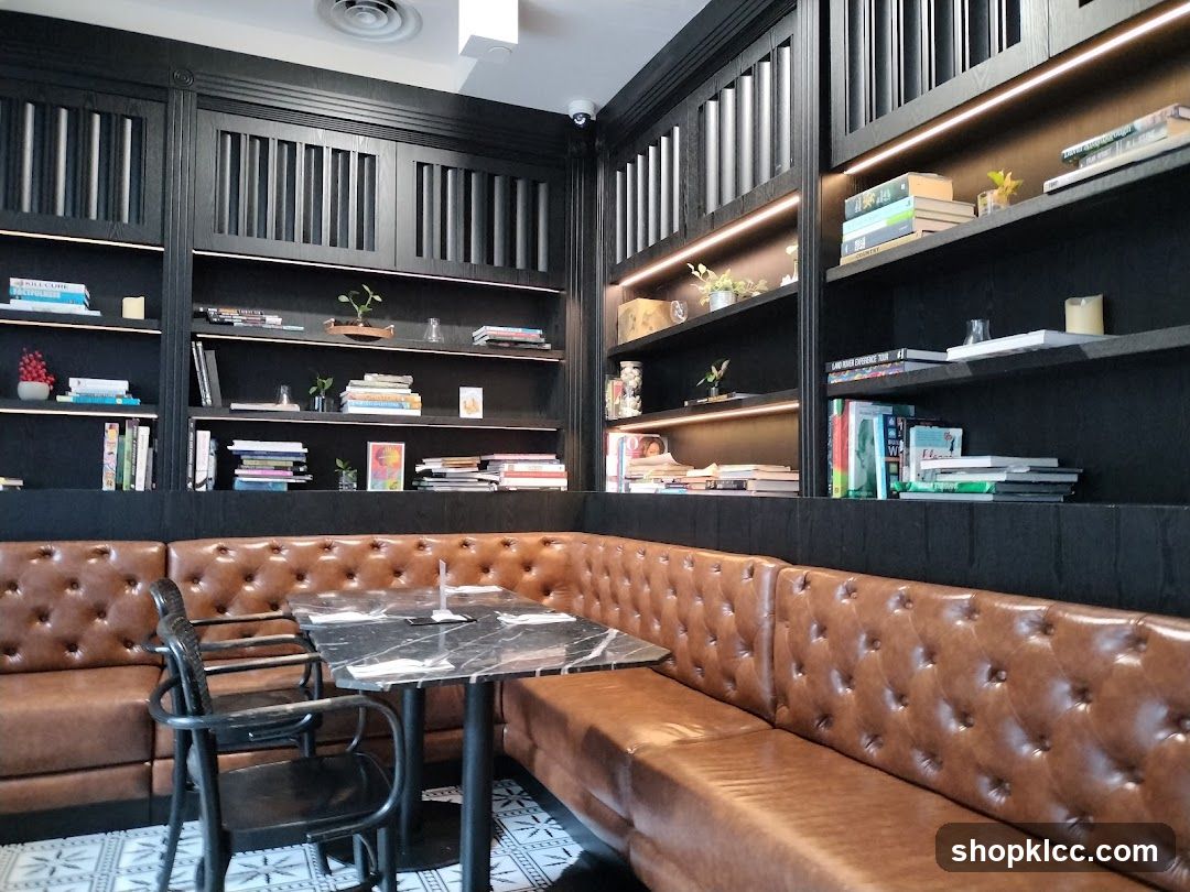 Cozy Seating Area with Bookshelves