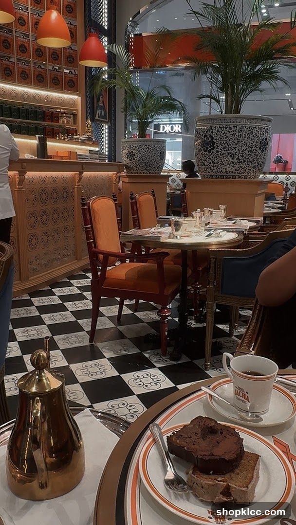 Cafe Interior with Desserts