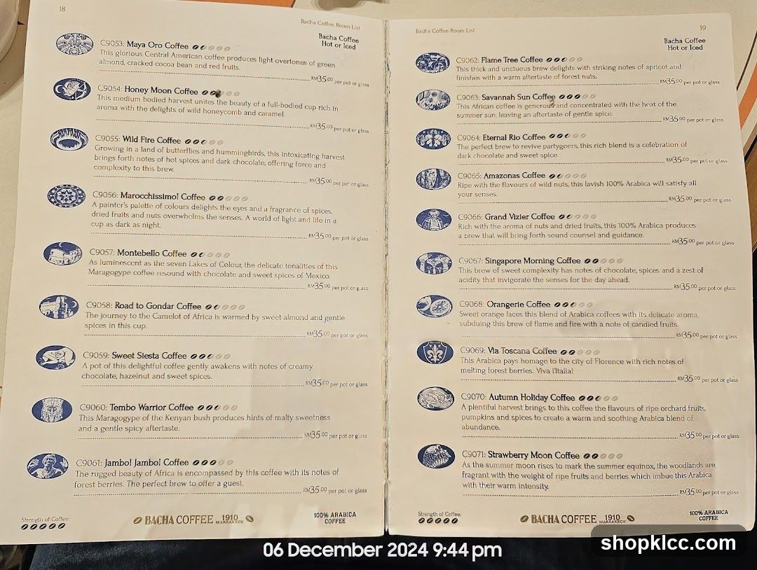 Bacha Coffee Room List