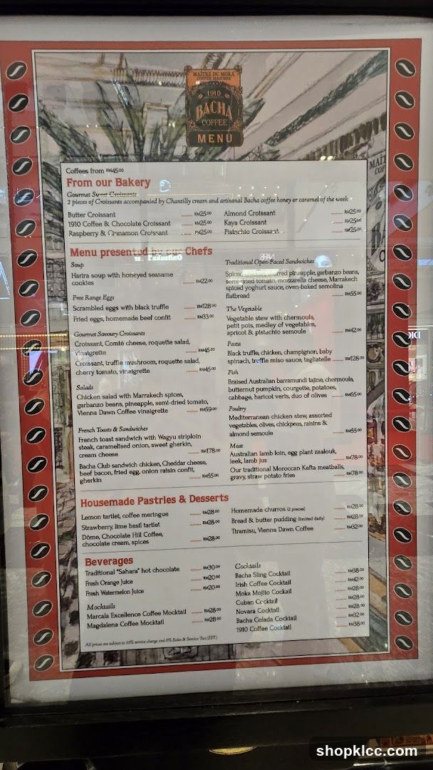 Bacha Coffee Menu