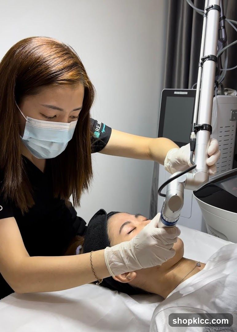 Aesthetician Performing Facial Treatment