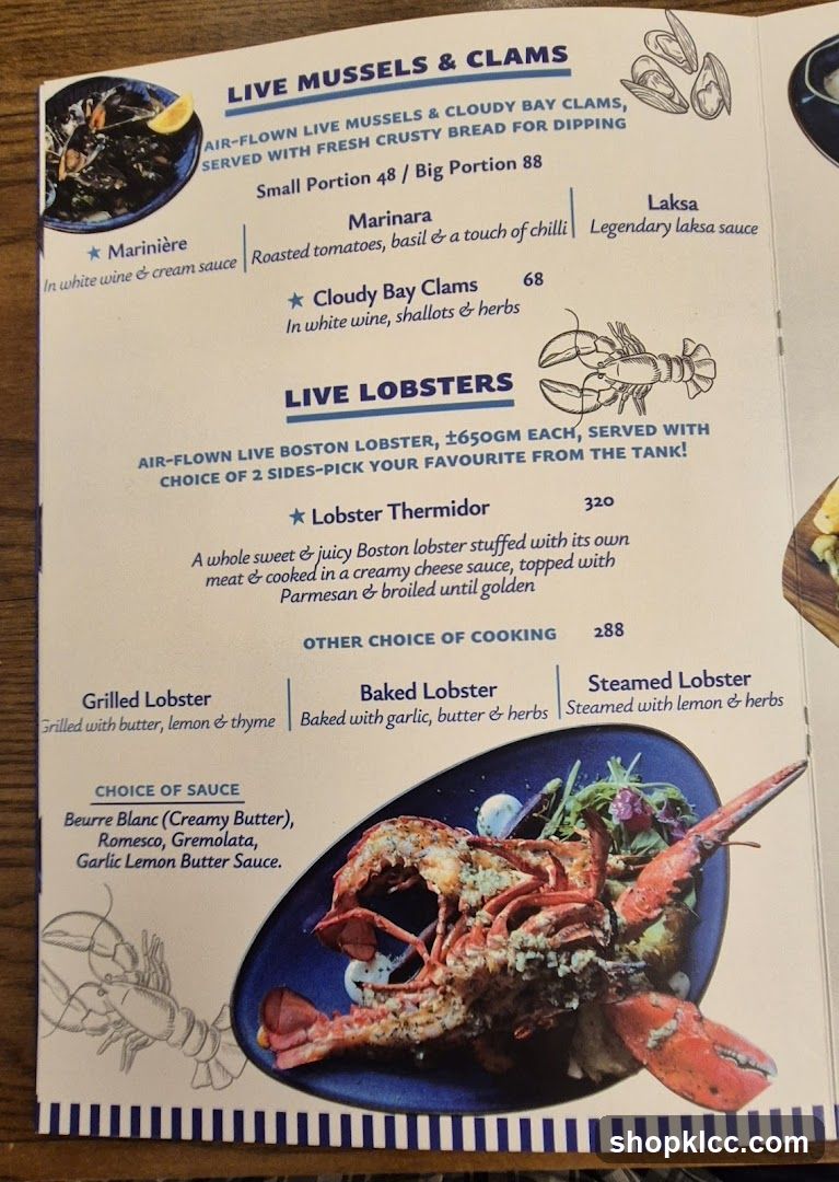 Live Mussels & Clams, Live Lobsters