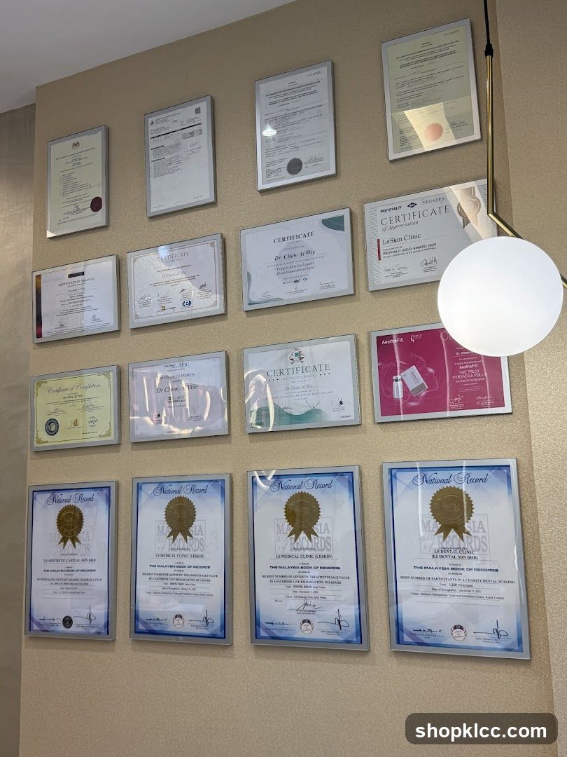 Certificates on Wall