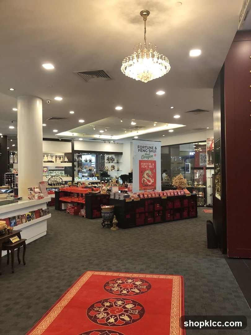 Interior of a store selling fortune and feng shui items
