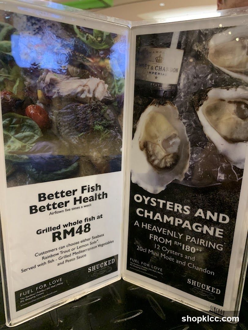Seafood and Champagne Menu