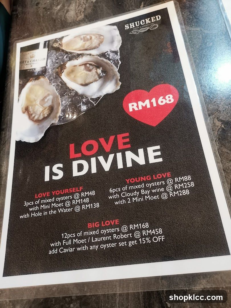 Shucked Oyster & Seafood Bar Menu
