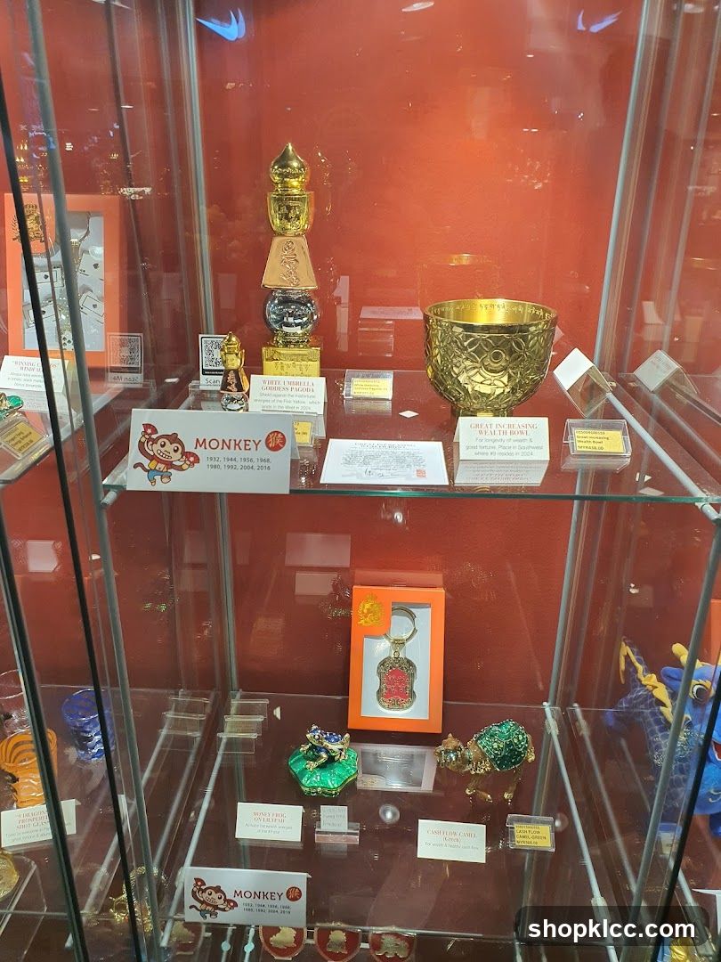 Display Case with Figurines and Ornaments