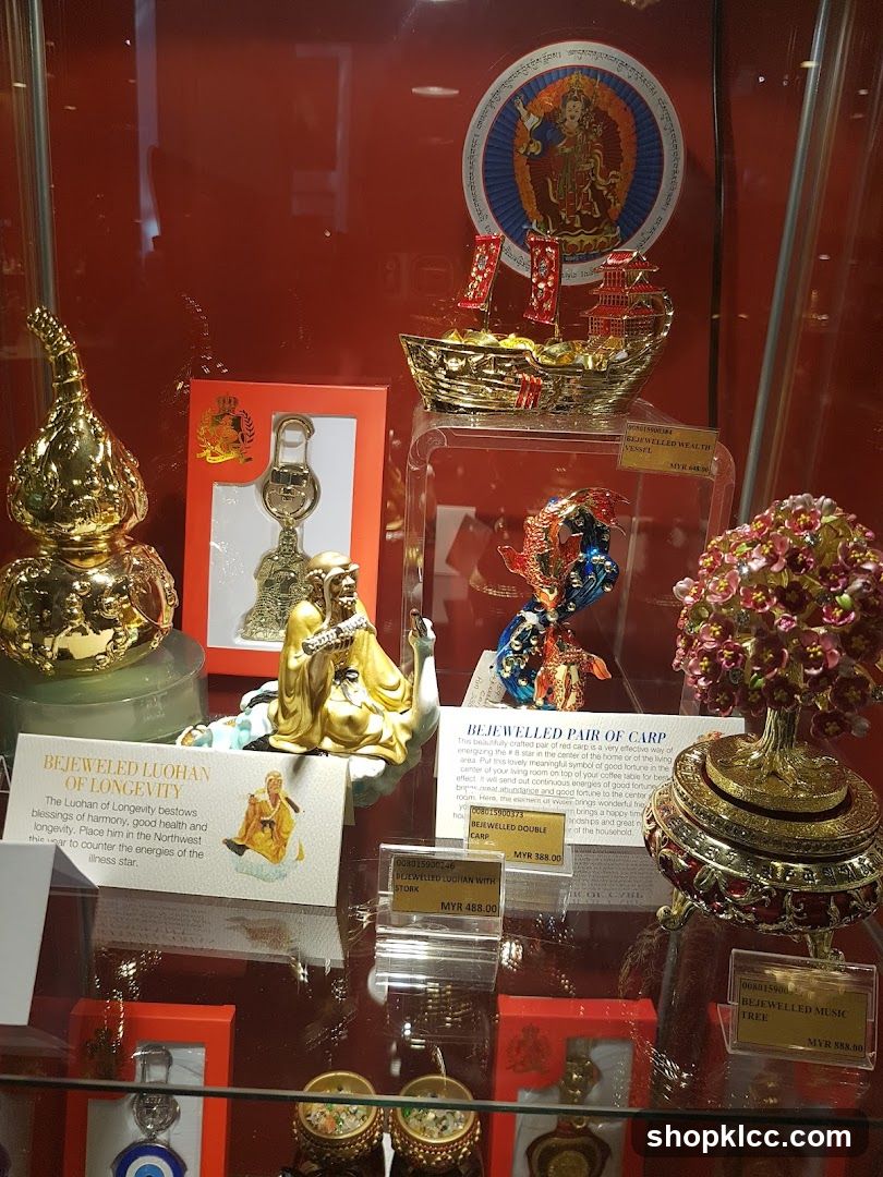 Decorative items on display