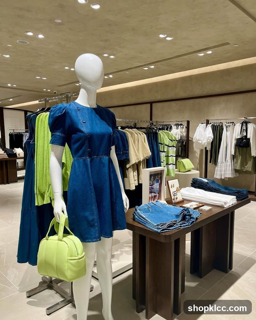 Mannequin in Denim Dress with Accessories