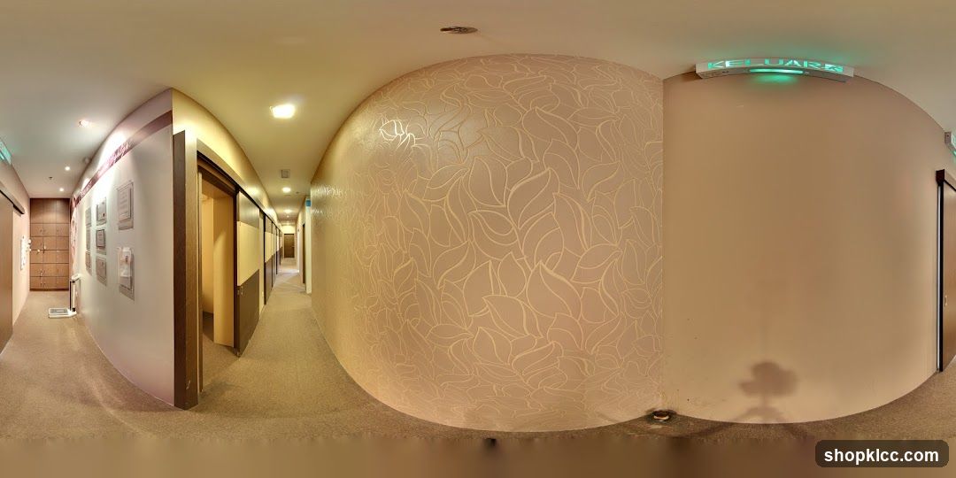 Corridor with decorative wallpaper