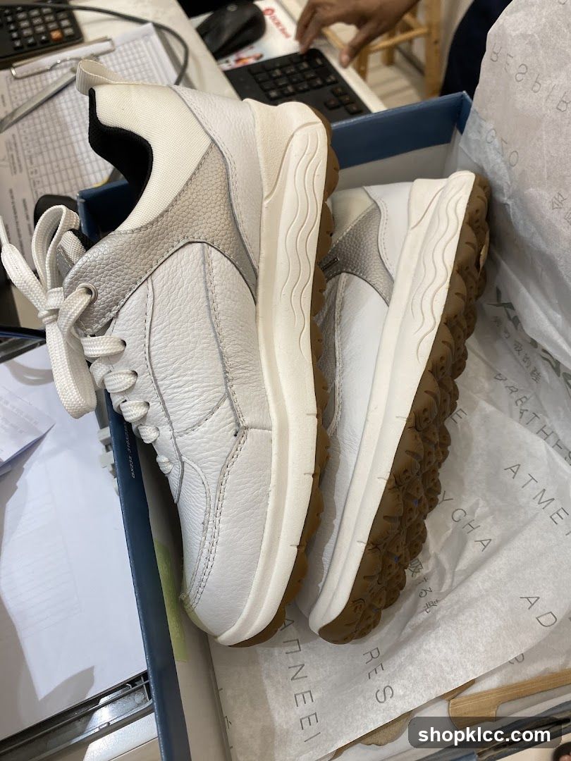 White Leather Sneakers in a Box