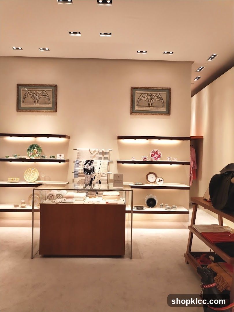 Store Interior with Display Shelves