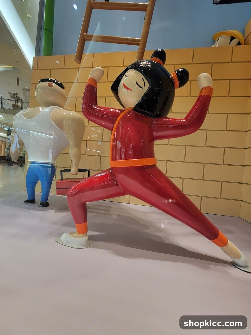 Window Display with Cartoon Figures
