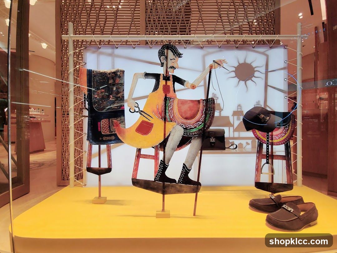 Store Window Display with Puppet and Shoes