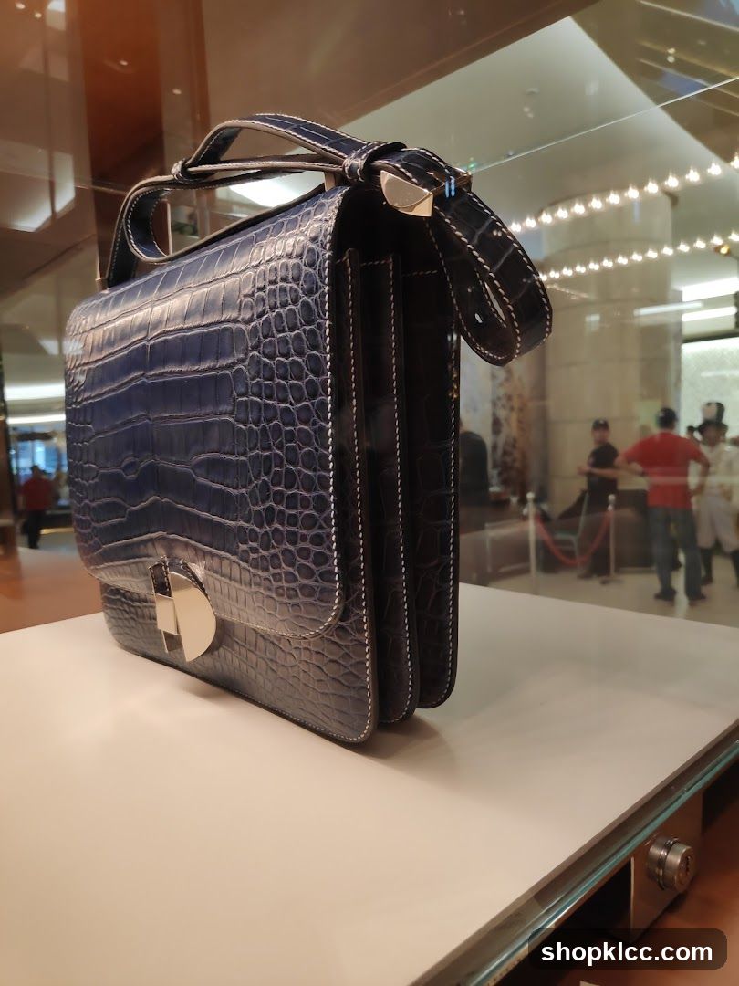 Blue Crocodile Handbag