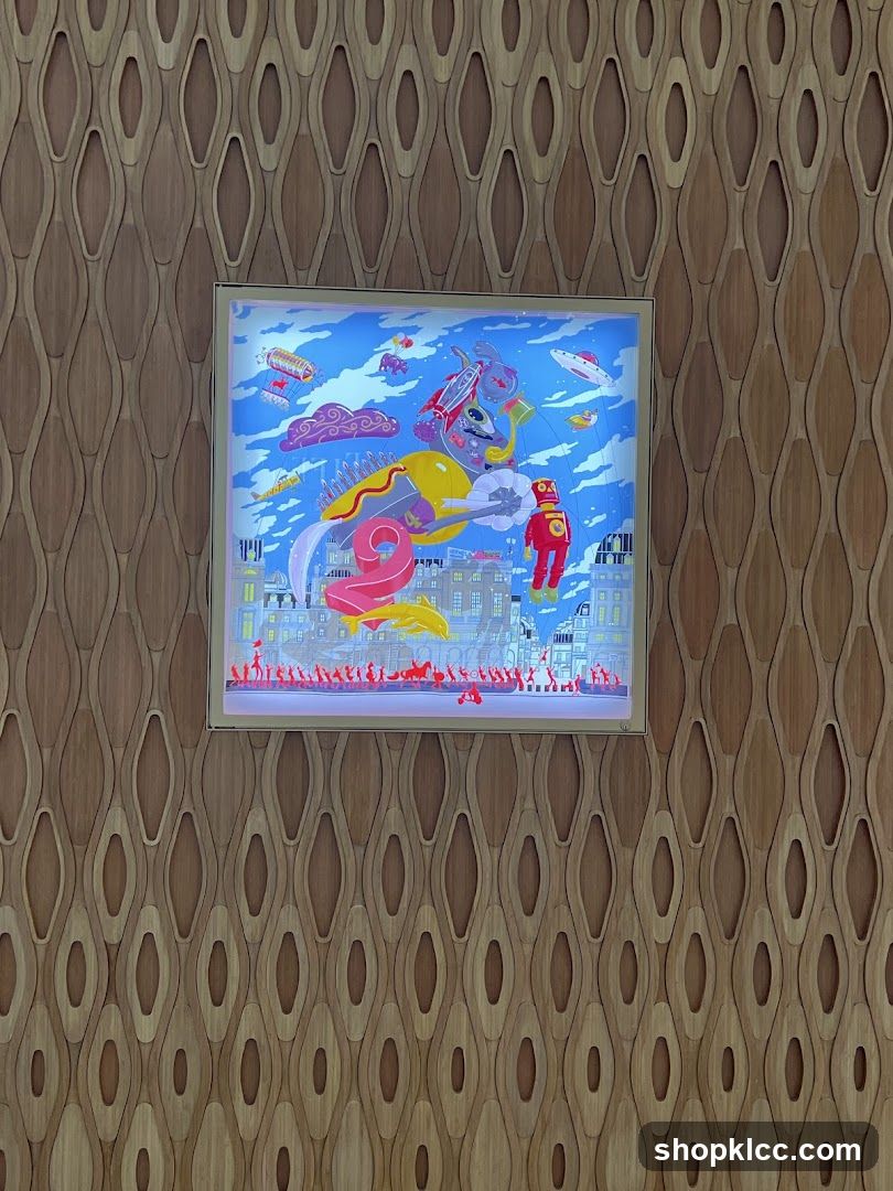 Artwork on Wood Panel Wall