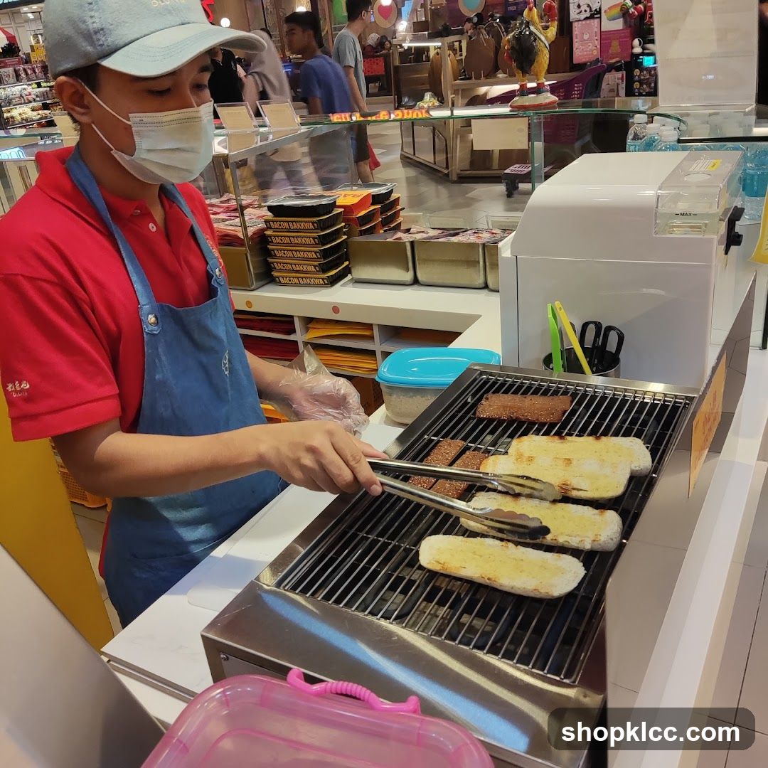 Food Stall Vendor Grilling Food