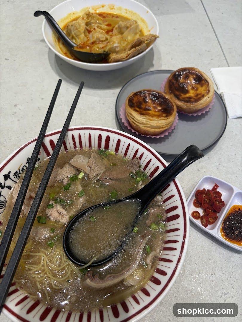 Noodle Soup and Egg Tarts