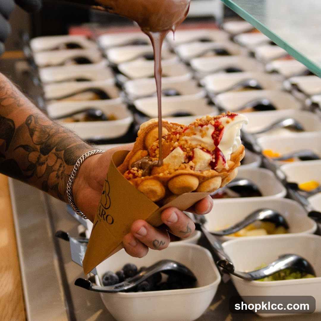 Bubble Waffle Being Prepared