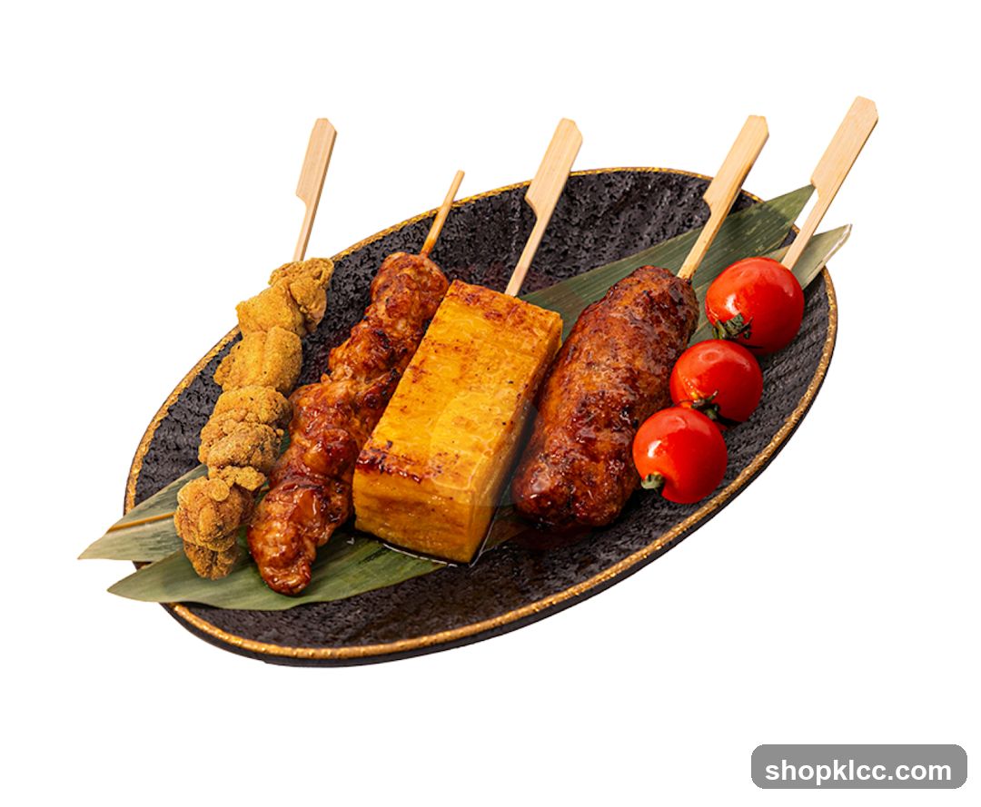 Assorted Skewers on a Plate