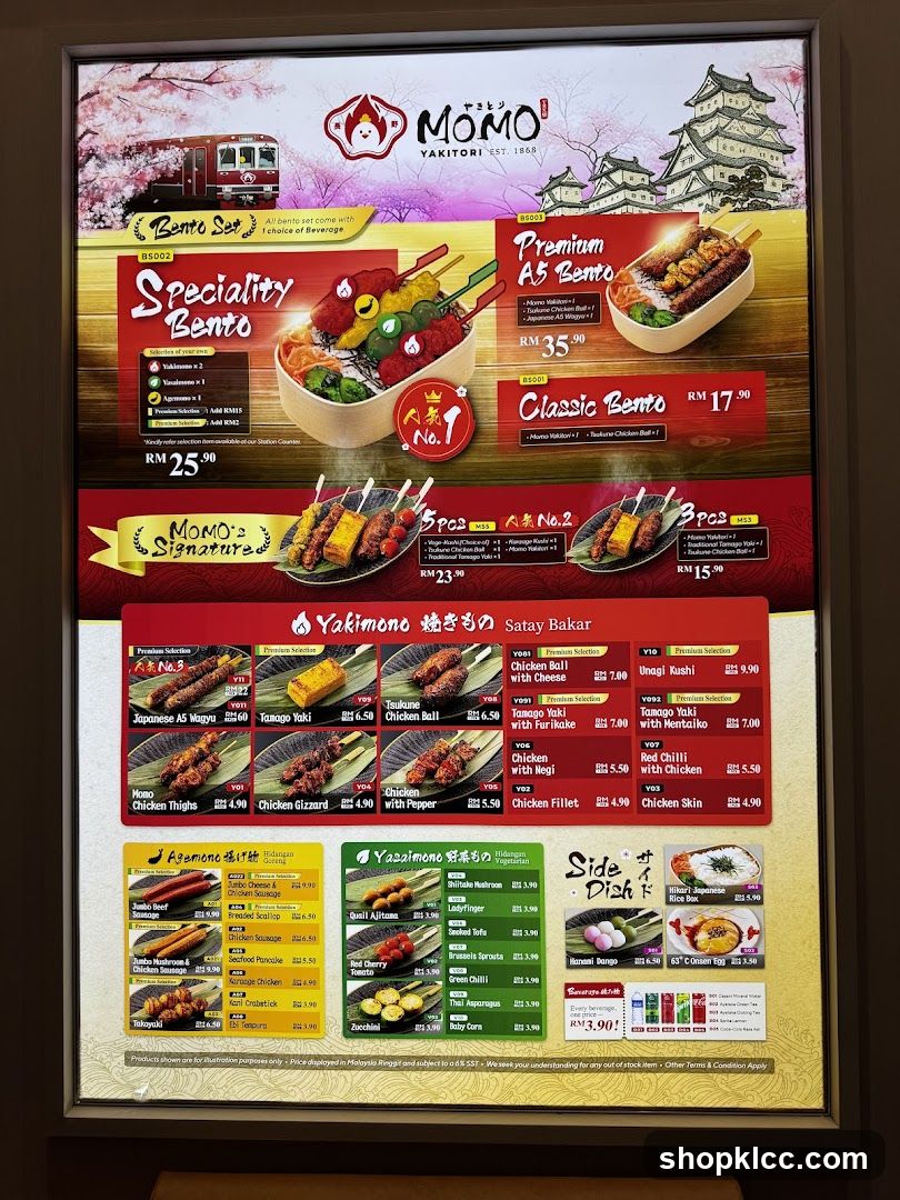MOMO YAKITORI Menu