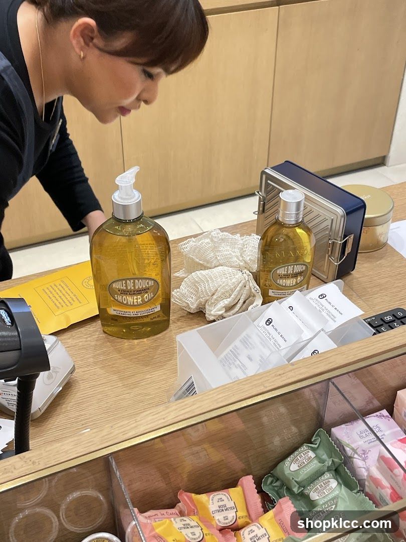 Counter Display with Shower Oil and Soaps