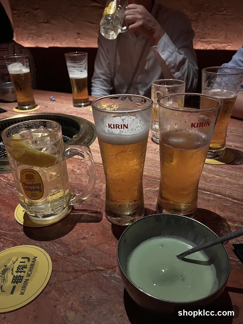 Table with drinks and food