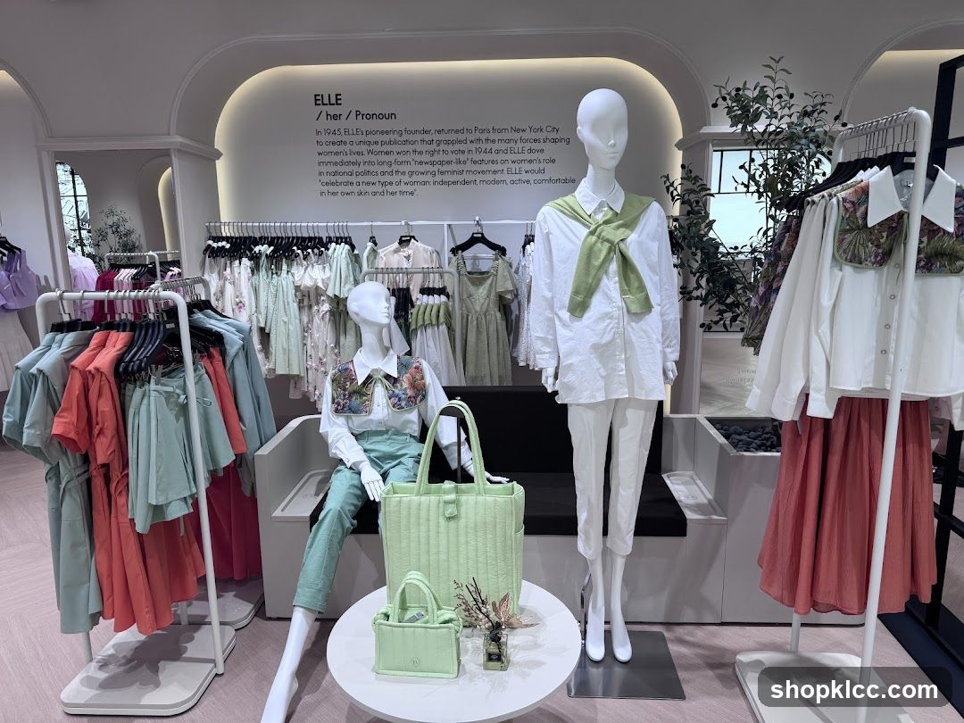 Fashion Display with Mannequins and Clothing Racks
