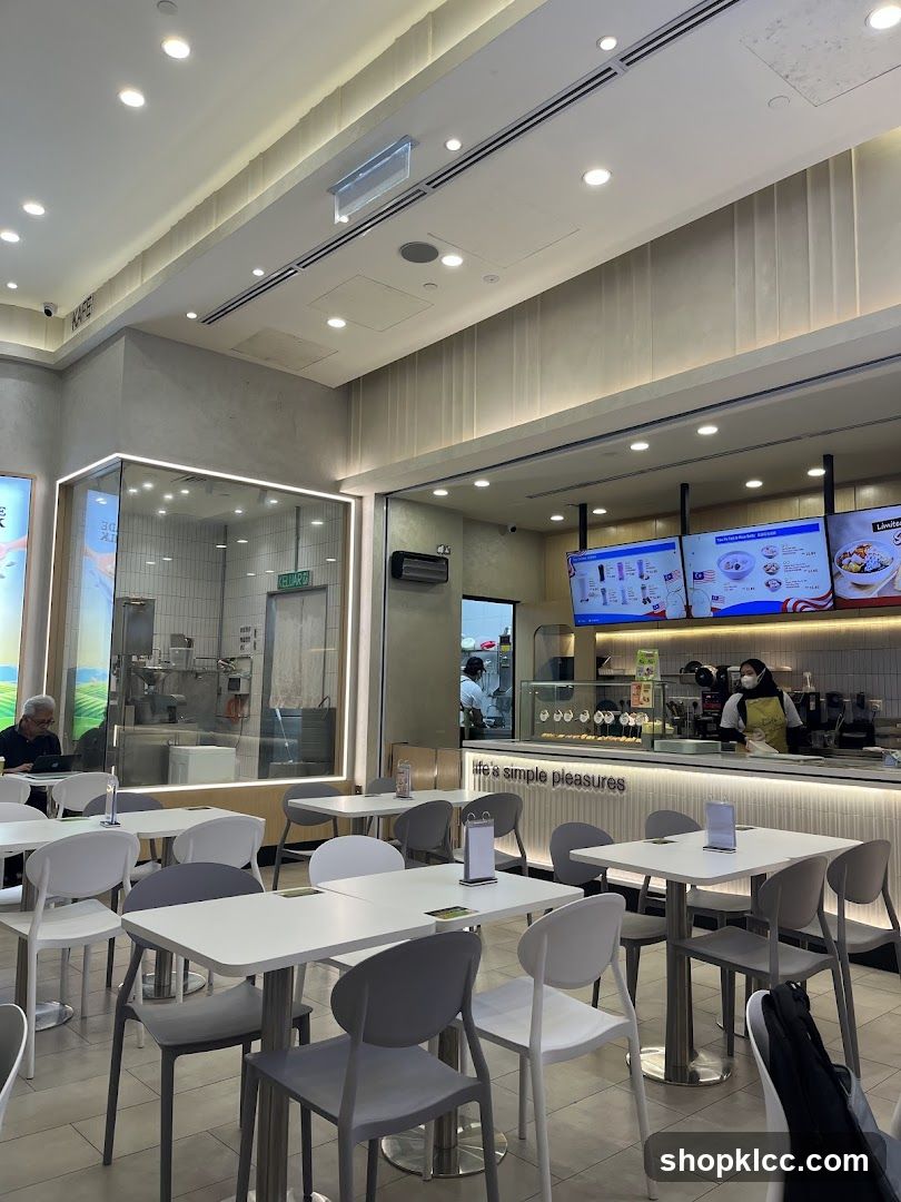 Cafe Interior with Seating and Counter