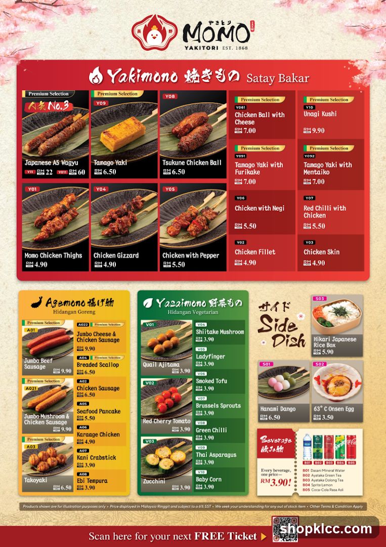 MOMO YAKITORI Menu