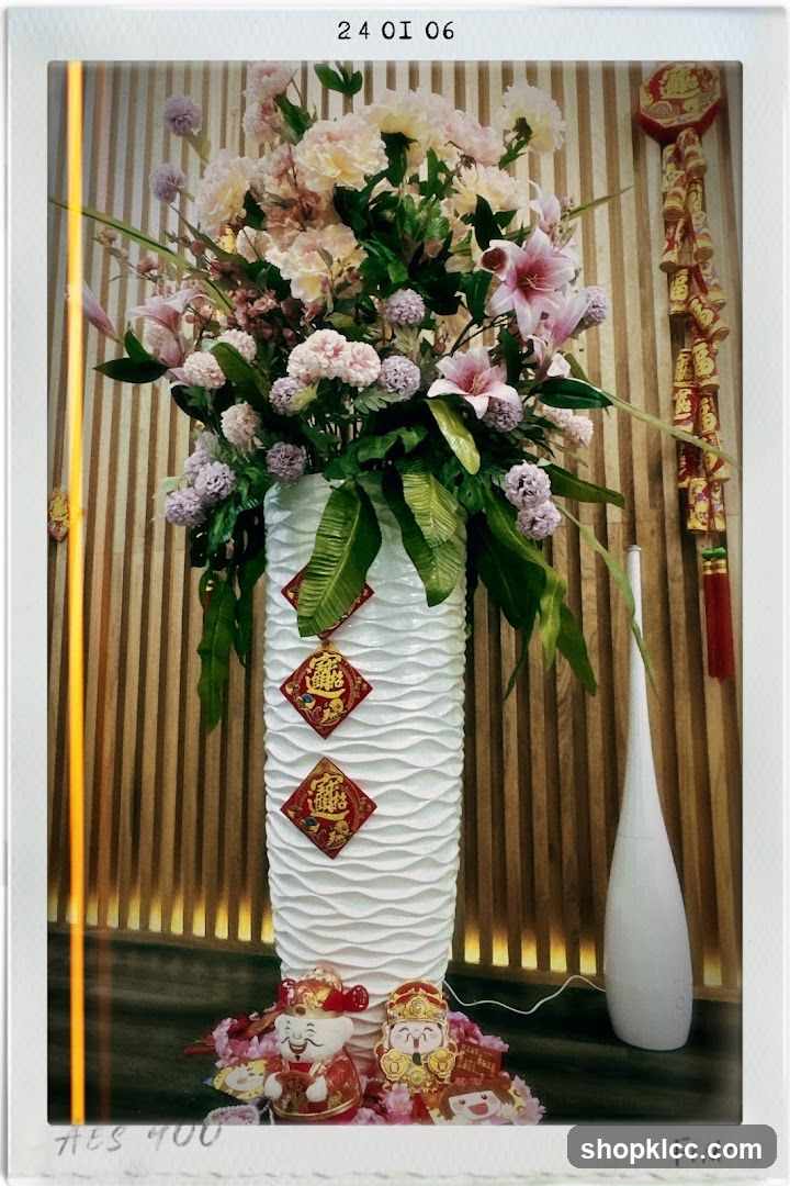 Floral Arrangement with Chinese New Year Decorations