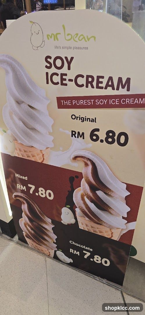 Mr Bean Soy Ice Cream Menu