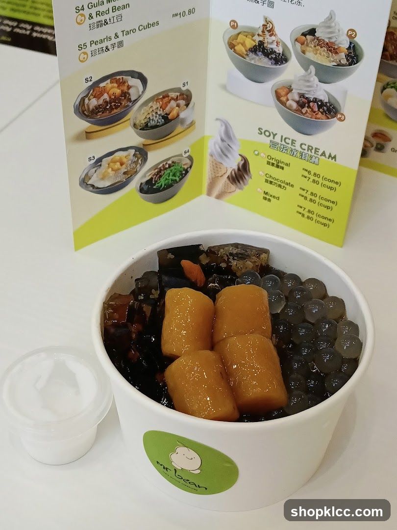 Dessert Bowl and Menu