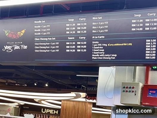 Yong Tau Foo Menu