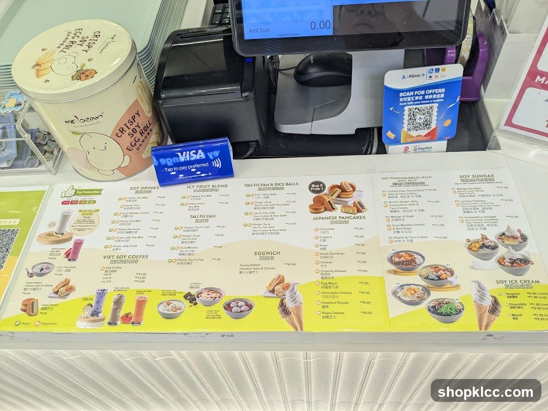 Mr. Bean Menu and Payment Area