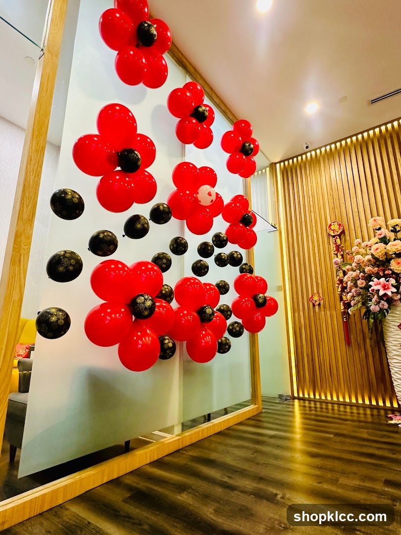 Red and Black Balloons Decoration
