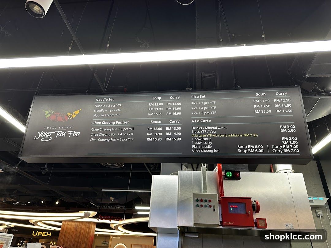 Pulau Ketam Yong Tau Foo Menu