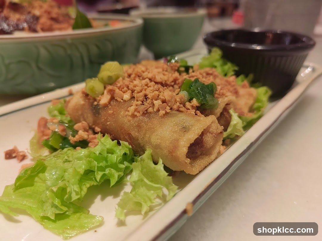 Fried Spring Rolls with Crispy Toppings
