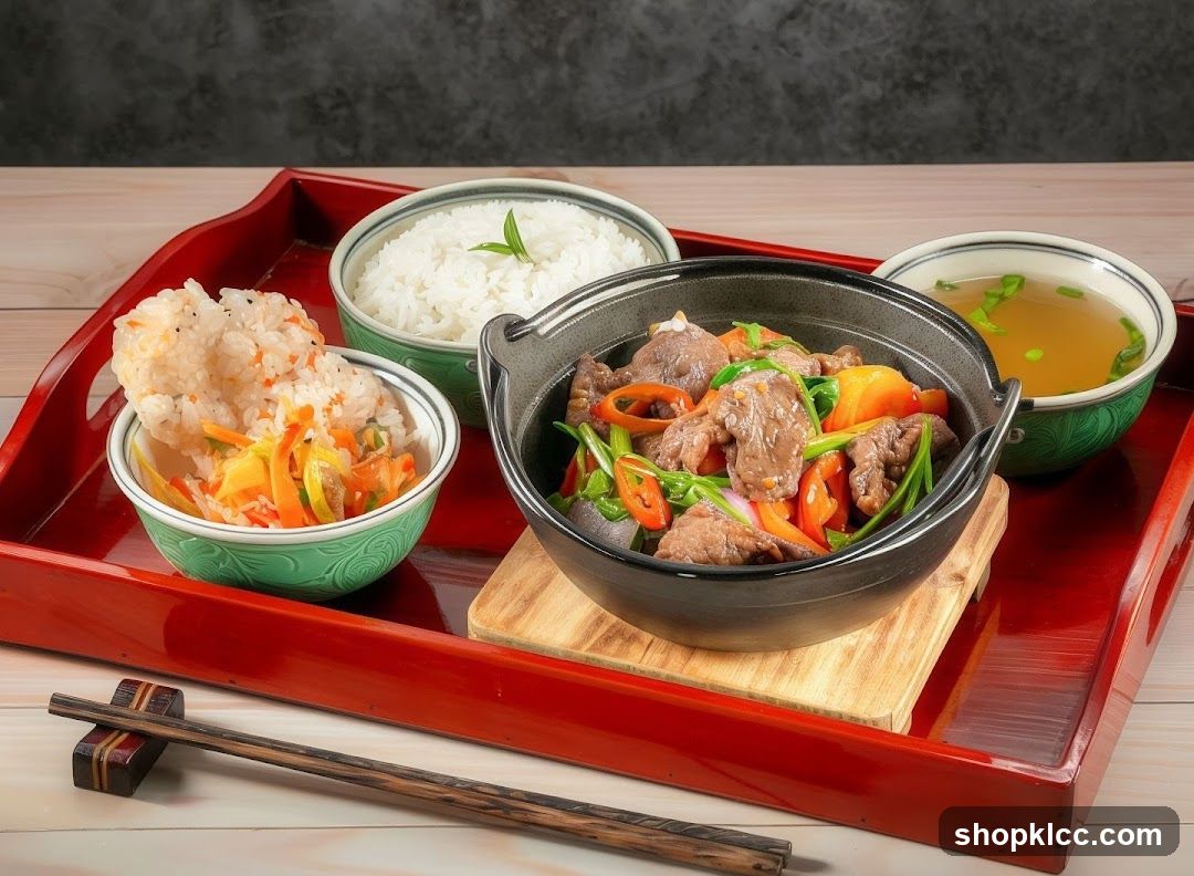 Stir-fried Beef Rice Bowl Set