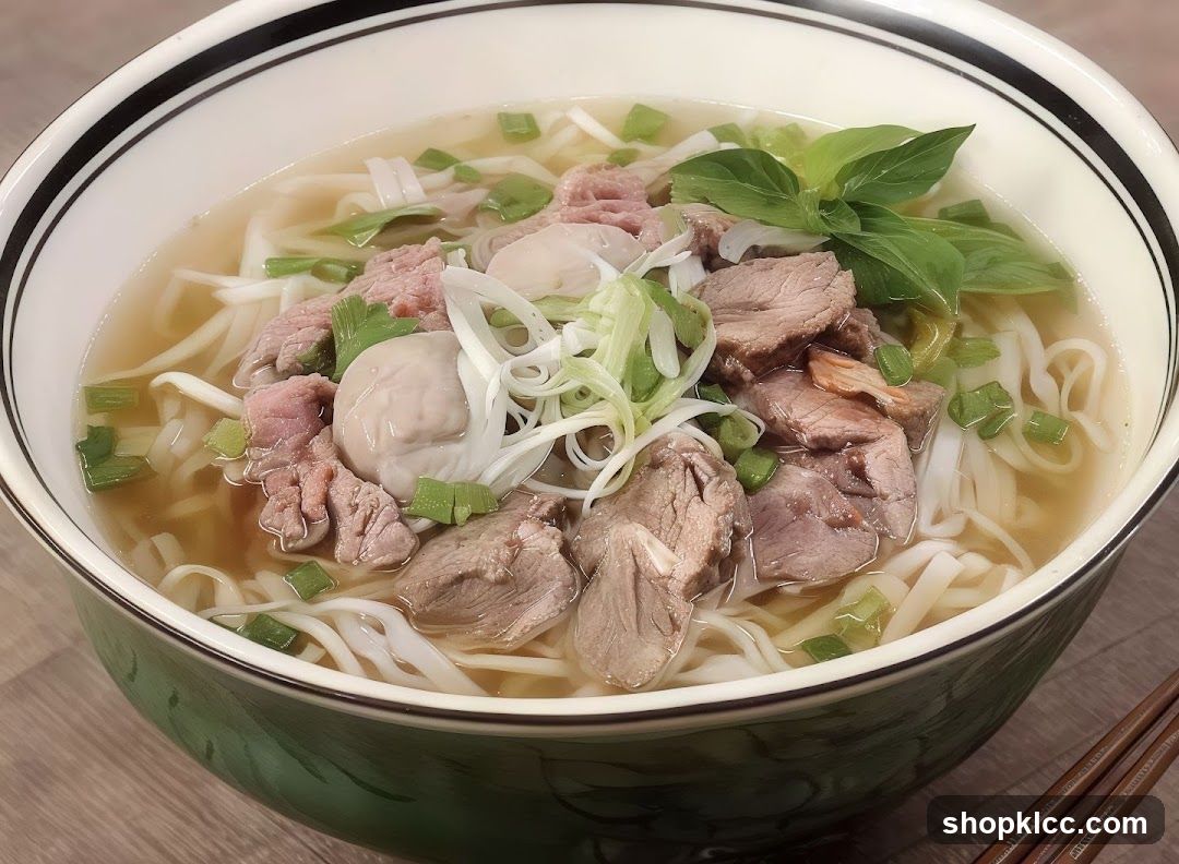Bowl of Noodle Soup with Meat and Vegetables