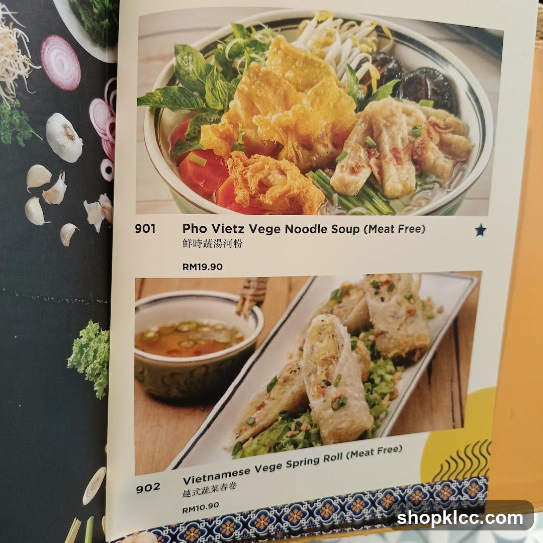 Vietnamese Noodle and Spring Roll Menu