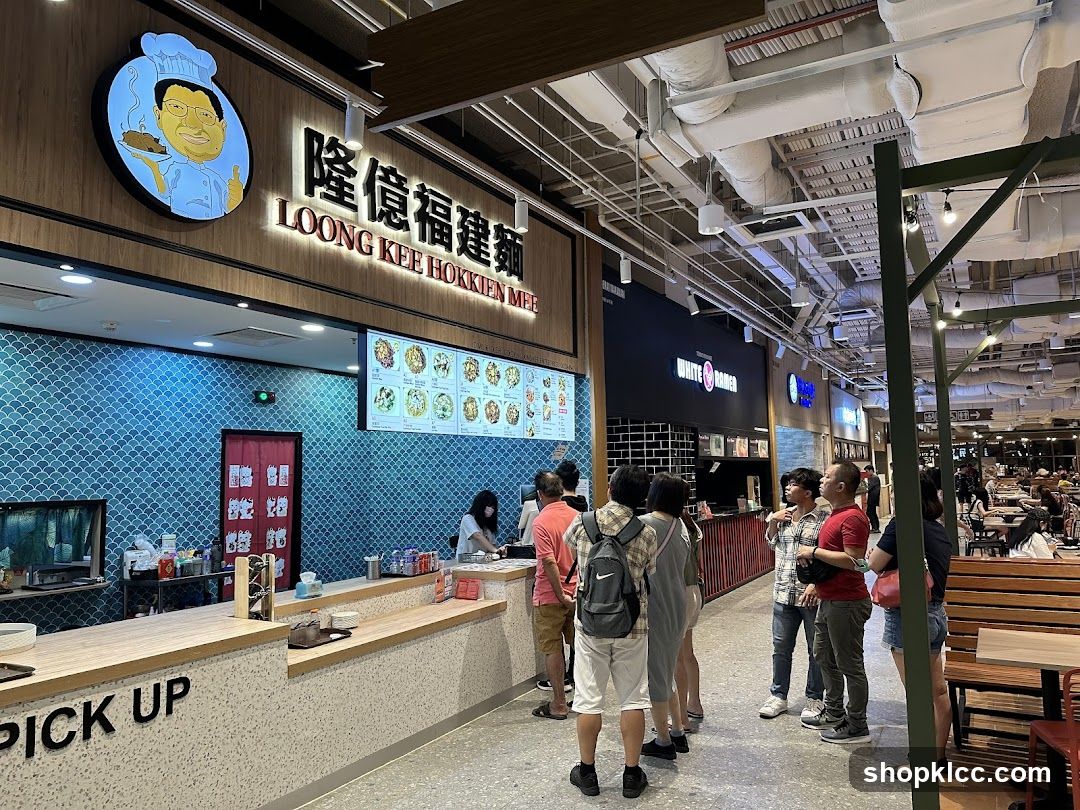 Food Court Interior with Queuing Customers
