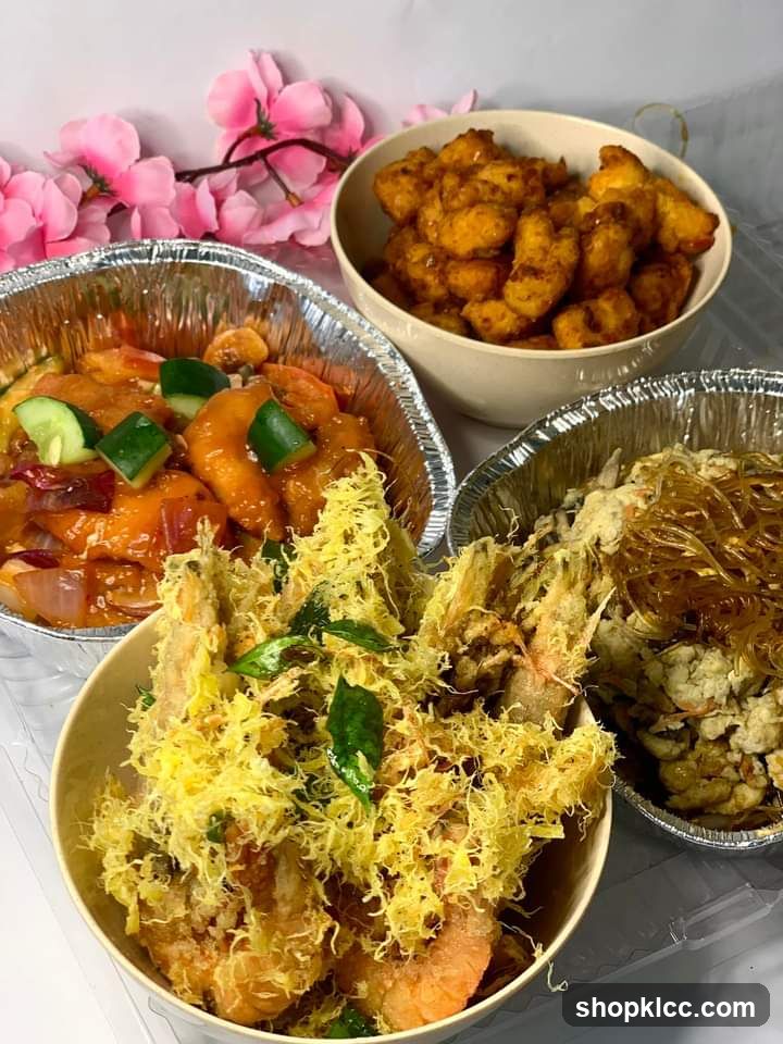 Assorted Fried Seafood and Side Dishes