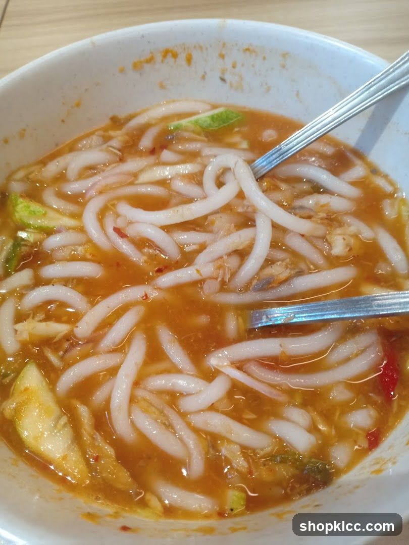 Bowl of Noodle Soup with Vegetables