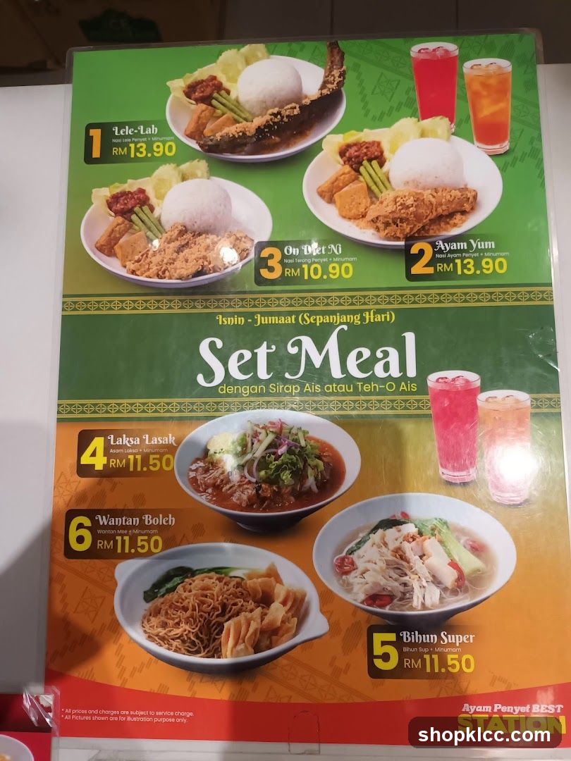 Ayam Penyet BEST STATION Set Meal Menu