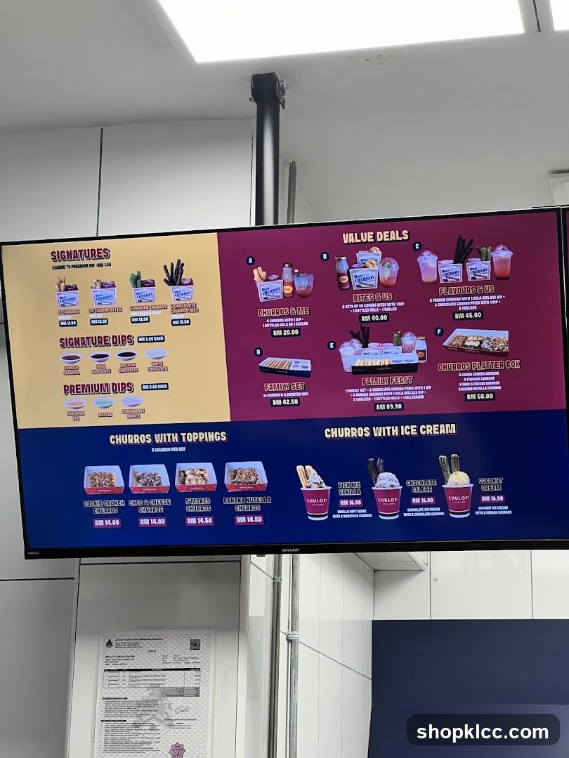 Churros Menu
