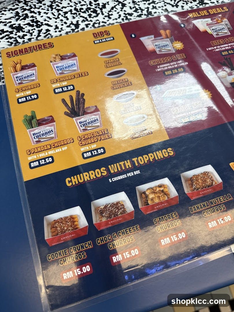 Churros Menu