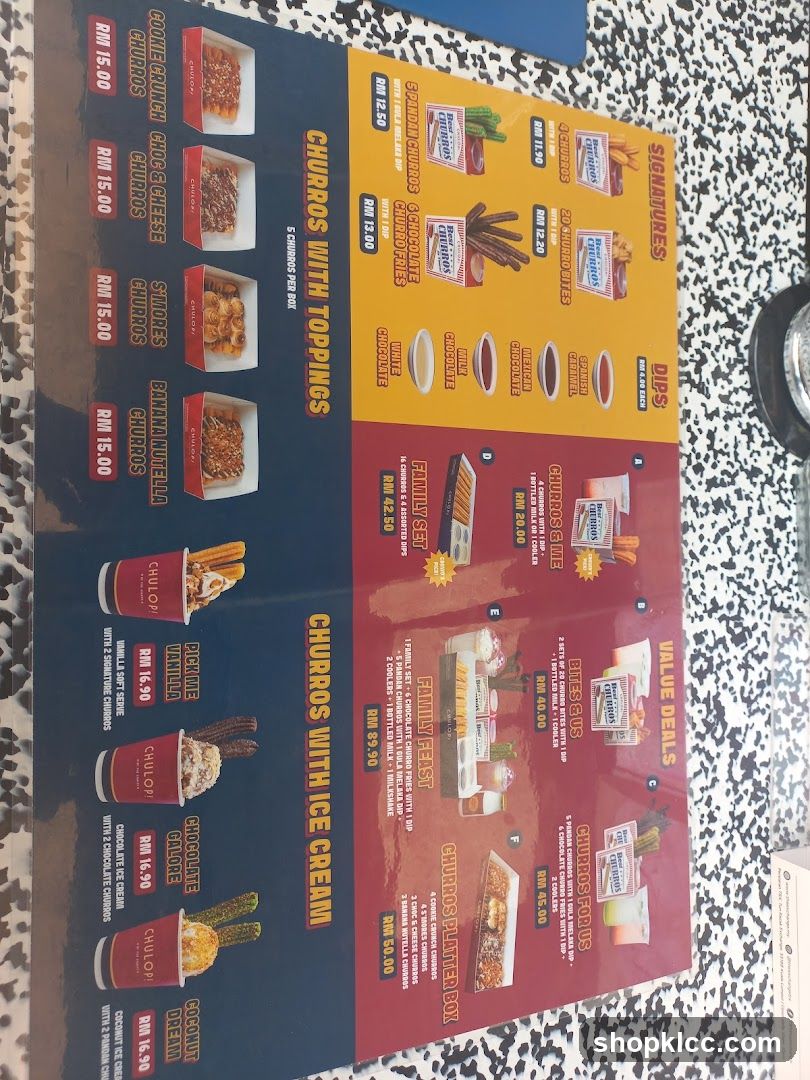 Chulopi Menu