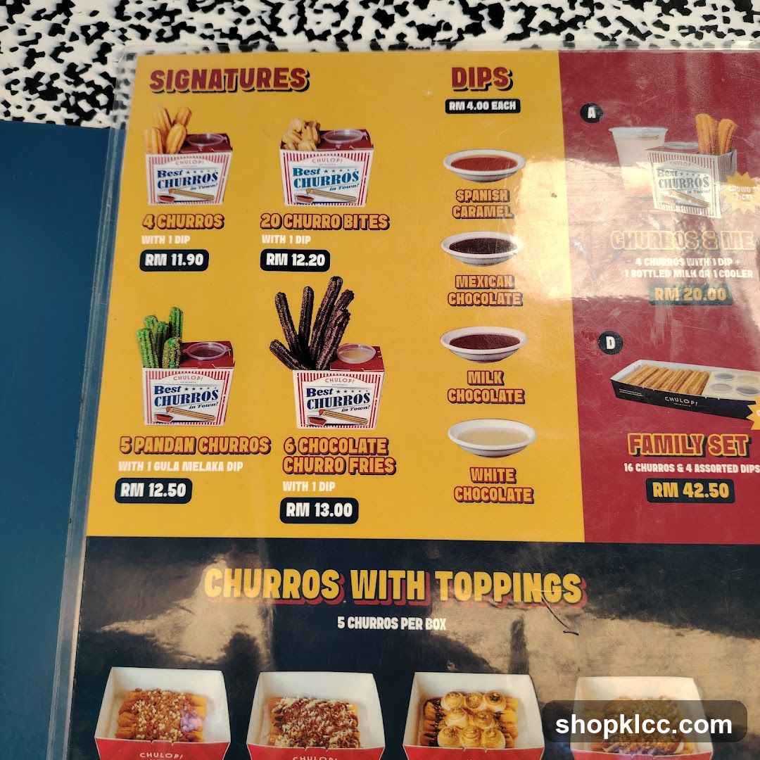 Churros Menu